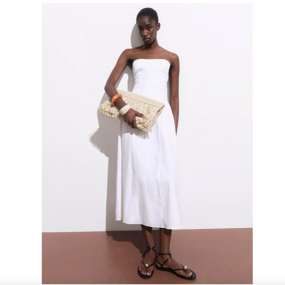 Mango Strapless Midi Dress - Picture 9 of 11